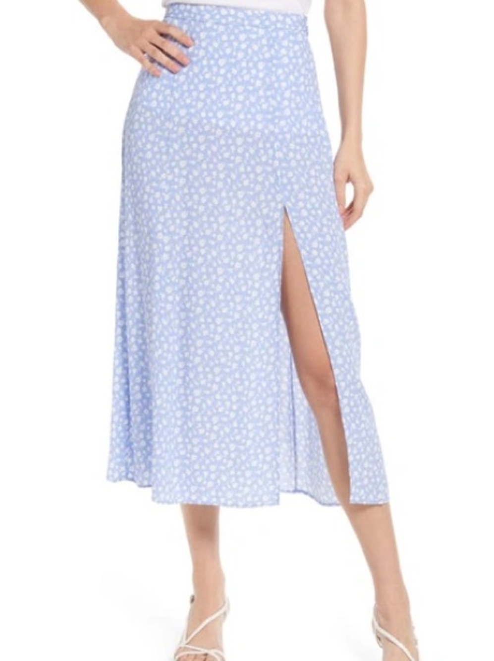 & Other Stories Blue Floral Midi Skirt Sz 4
